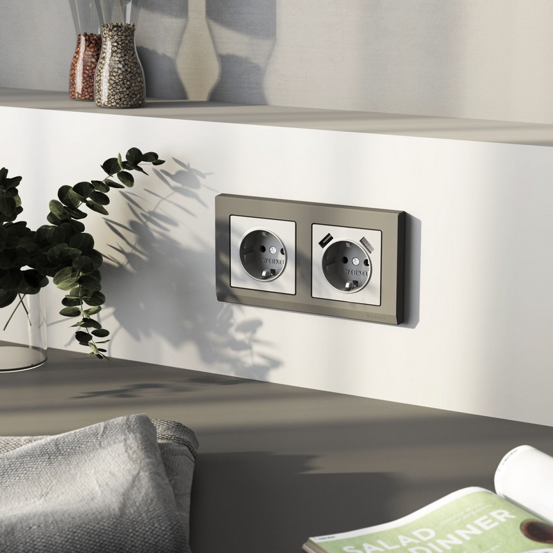 Werkel Серебряный матовый Розетка Werkel с заземлением (серебряный матовый) W1171065