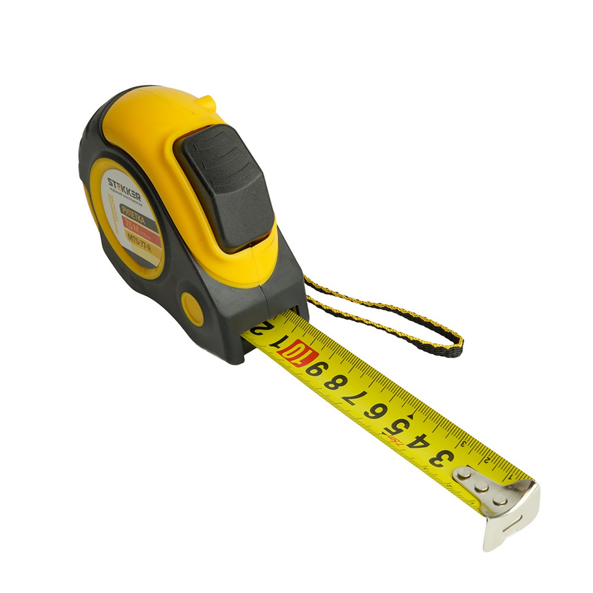 Рулетка STEKKER MTS-77-R 7,5 м х 25 мм прорезиненное покрытие, автостоп 50203 фото