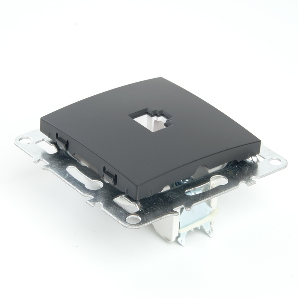 Эрна - Розетки и выключатели Stekker Розетка компьютерная 1-местная RJ-45 STEKKER PST00-9107-03 Эрна черный 49151