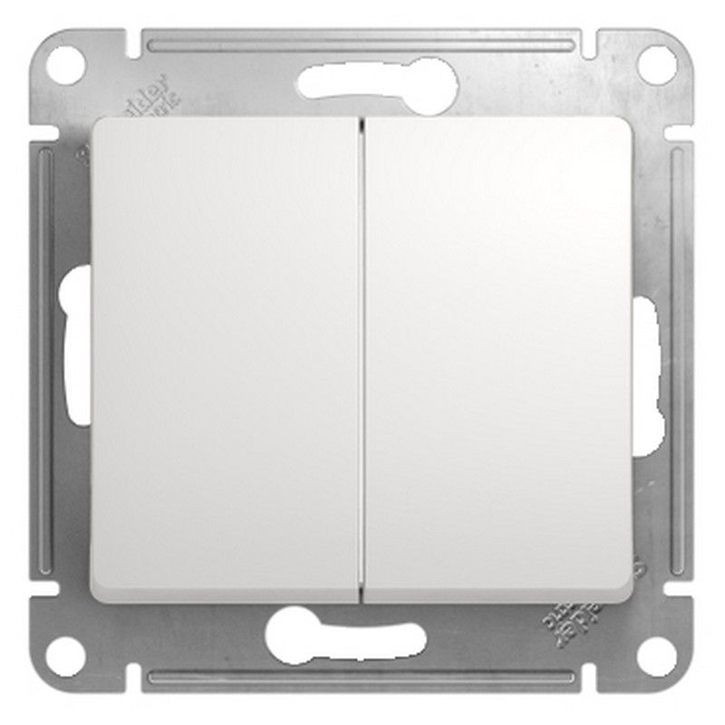 Glossa Белый Переключатель Systeme Electric Glossa Белый 2-клавишный, сх.6 GSL000165