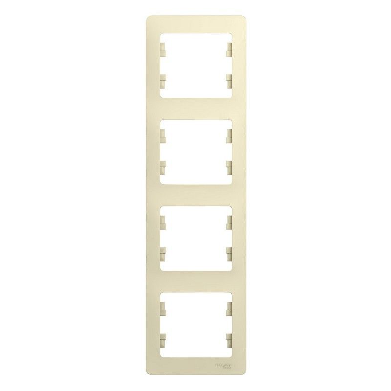 Glossa Бежевый Рамка Systeme Electric Glossa Бежевый 4-я, вертикальная GSL000208