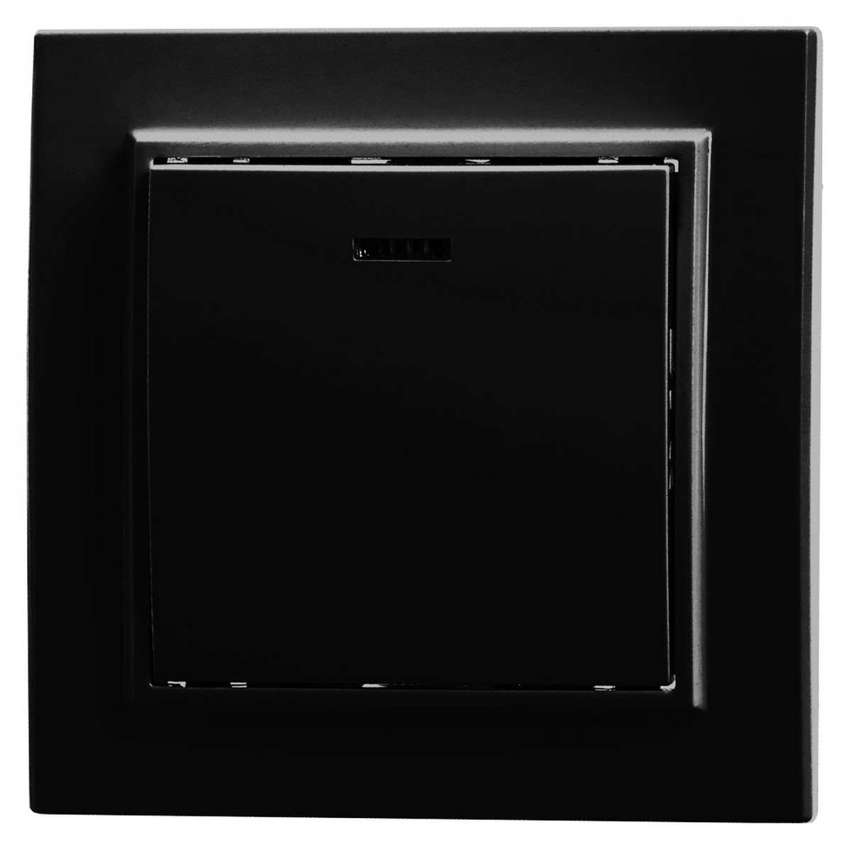 Выключатель 1-клавишный c индикатором STEKKER PSW10-9001-03 250V 10А Эрна черный с рамкой 39470