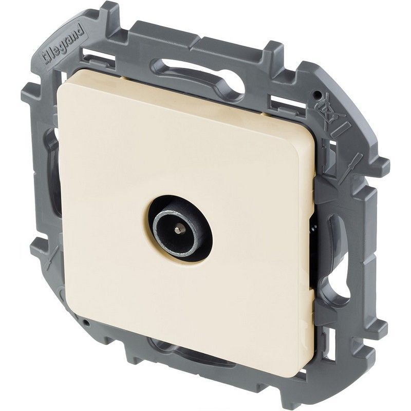 Legrand Inspiria Слоновая кость TV розетка Legrand INSPIRIA Слоновая кость «звезда» 2 дБ 02400 мГц 673851