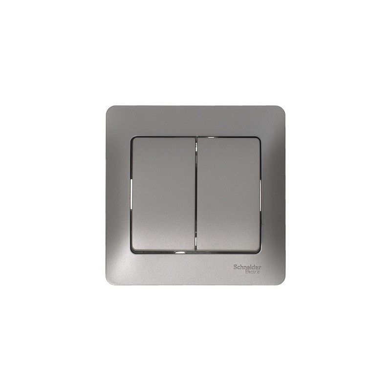 Glossa Платина Выключатель 2-клавишный Systeme Electric Glossa Платина GSL001251