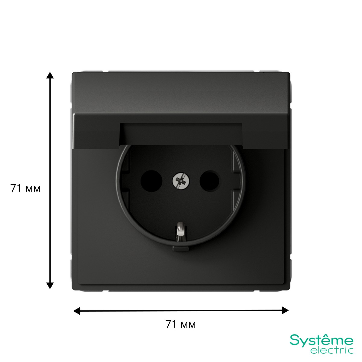 ArtGallery Базальт Розетка SE ArtGallery Базальт с заземл. со шторк. с крышк., 16А, IP20 быстрозажим. клем. GAL001446S