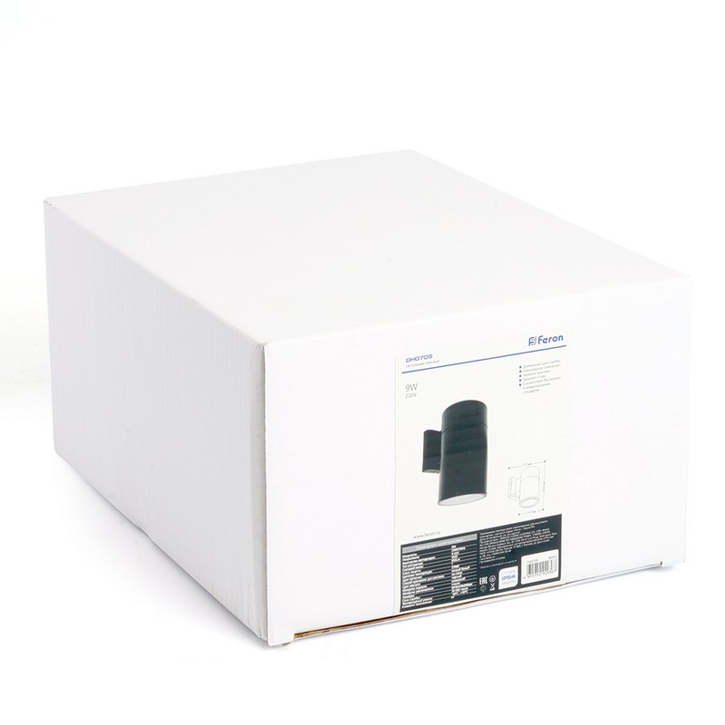 Уличные настенные светильники Светильник уличный светодиодный Feron DH0709 9W 850Lm 4000K черный 48353 