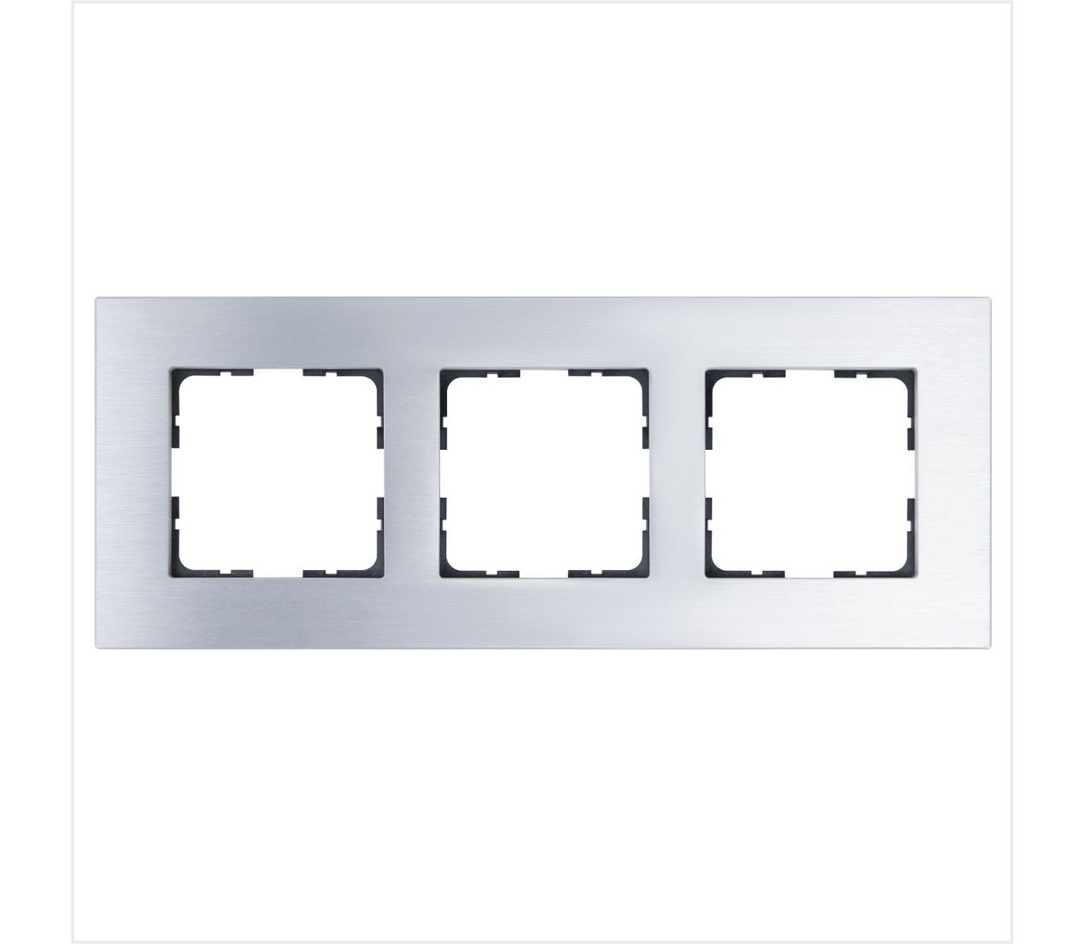 JASMART G - розетки и выключатели Рамка JASMART 3-постовая алюминий METAL G1003AS