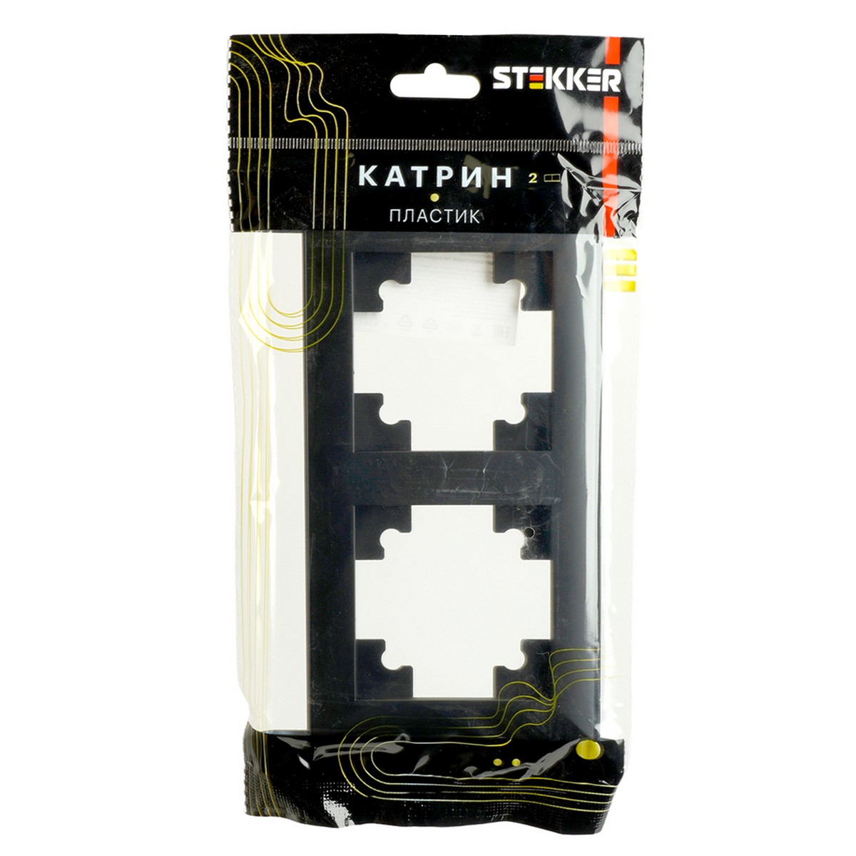 Катрин - Розетки и выключатели Stekker Рамка STEKKER PFR00-7002-05 2-ая Катрин черный 39813