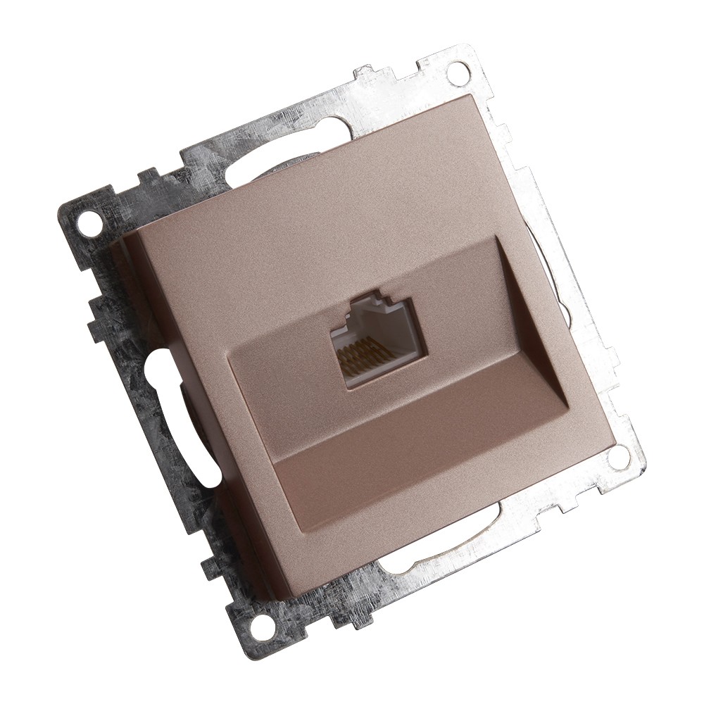 Катрин - Розетки и выключатели Stekker Розетка компьютерная 1-местная RJ-45 STEKKER GLS00-7107-02 Катрин шампань 39599