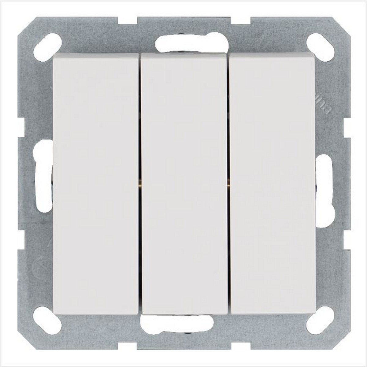 JASMART G - розетки и выключатели Выключатель трехклавишный JASMART Белый глянцевый G3031W