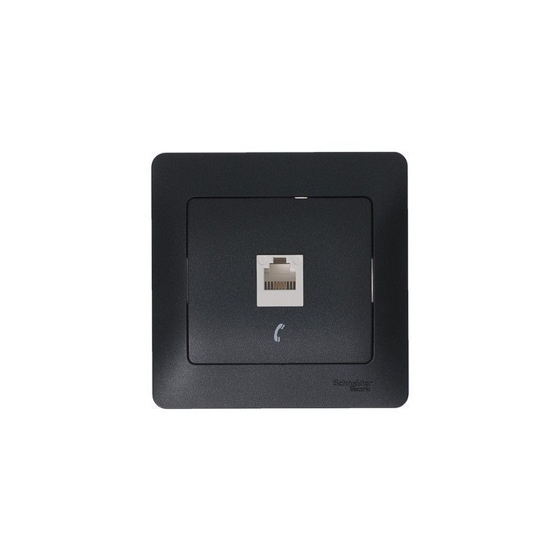 Glossa Антрацит Розетка телефонная Systeme Electric Glossa Антрацит RJ11 механизм GSL000781T