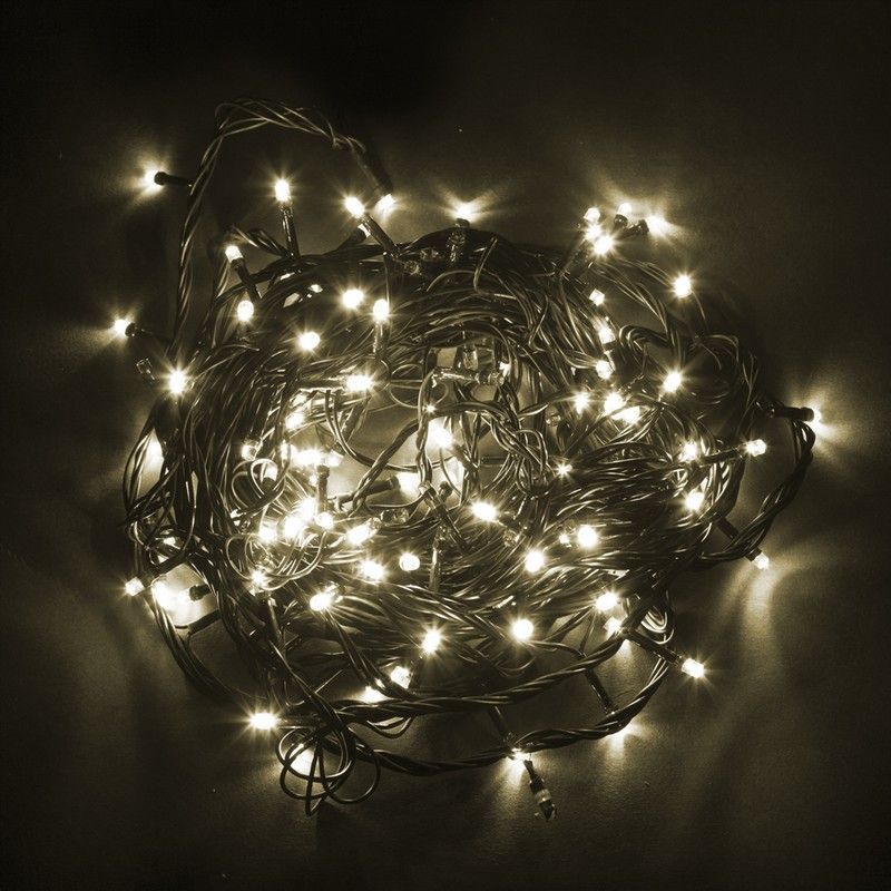 Гирлянда Feron CL08 линейная 600 LED 3300K 89м + 5м зеленый шнур 26783