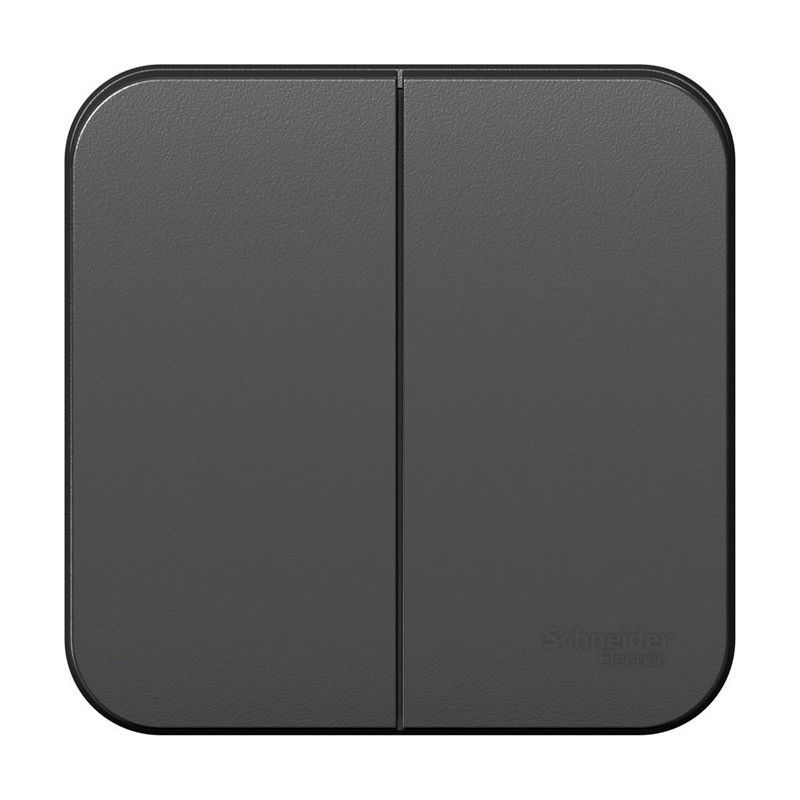 Blanca антрацит розетки и выключатели Выключатель SE Blanca 2-клавишный Антрацит наружный BLNVA105006