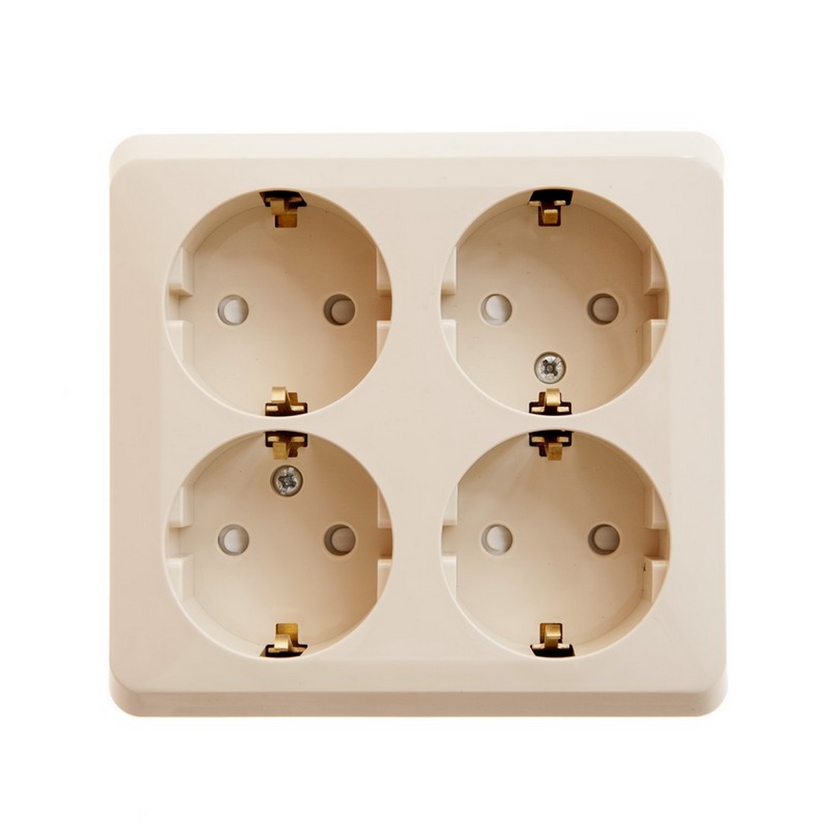 Этюд Кремовый Розетка 4-ая Systeme Electric Этюд наружный Бежевый с/з со шторками PA16-208K