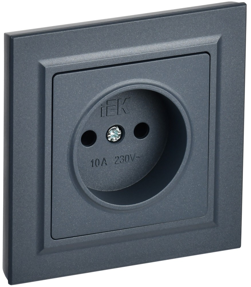 IEK Brite Маренго Розетка IEK BRITE Маренго без з/к/ш 10А в сборе РСР10-1-0-БрМ BR-R10-10-K35-F