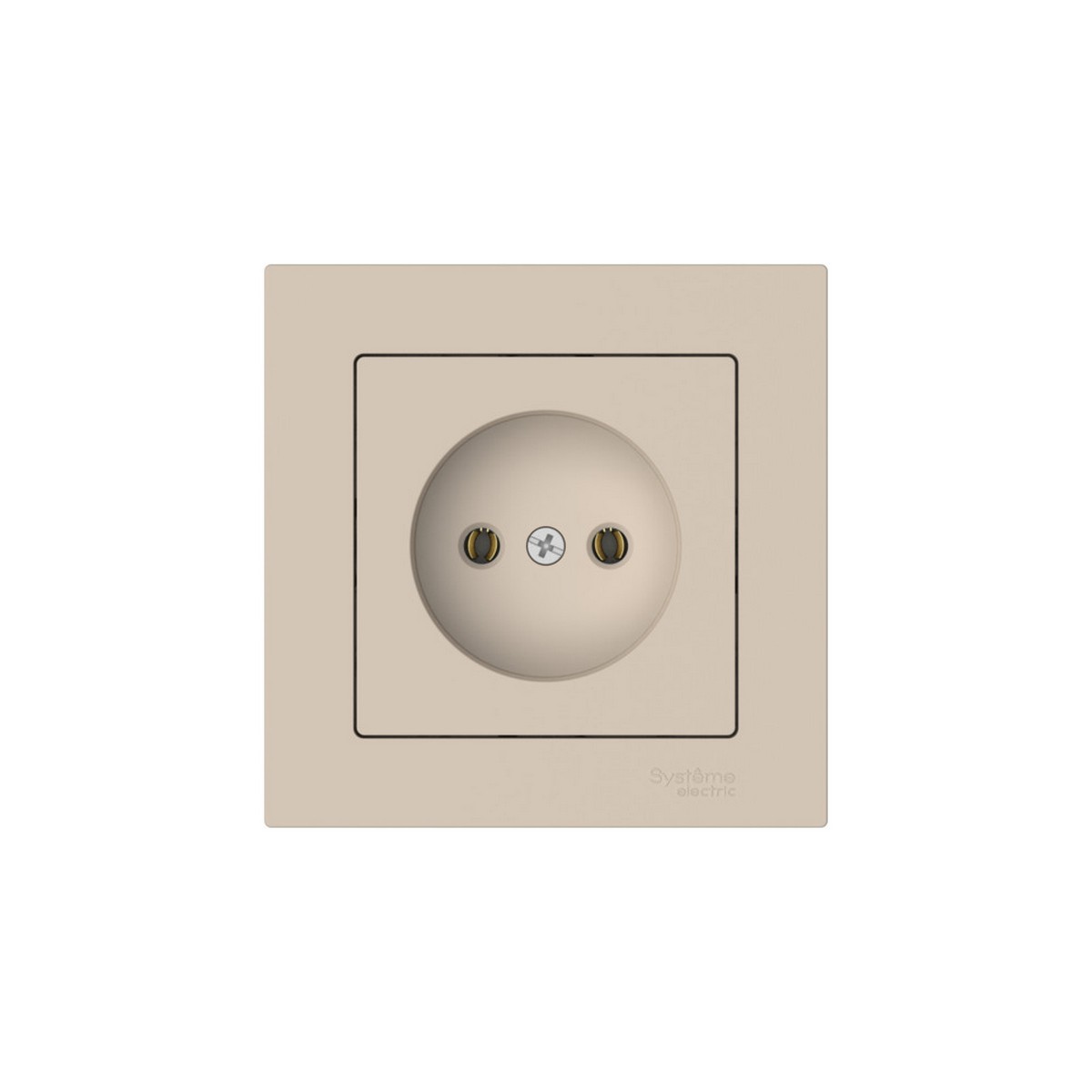 AtlasDesign Песочный Розетка SE AtlasDesign Песочный без заземления в сборе быстрозажим. клем. ATN001240S