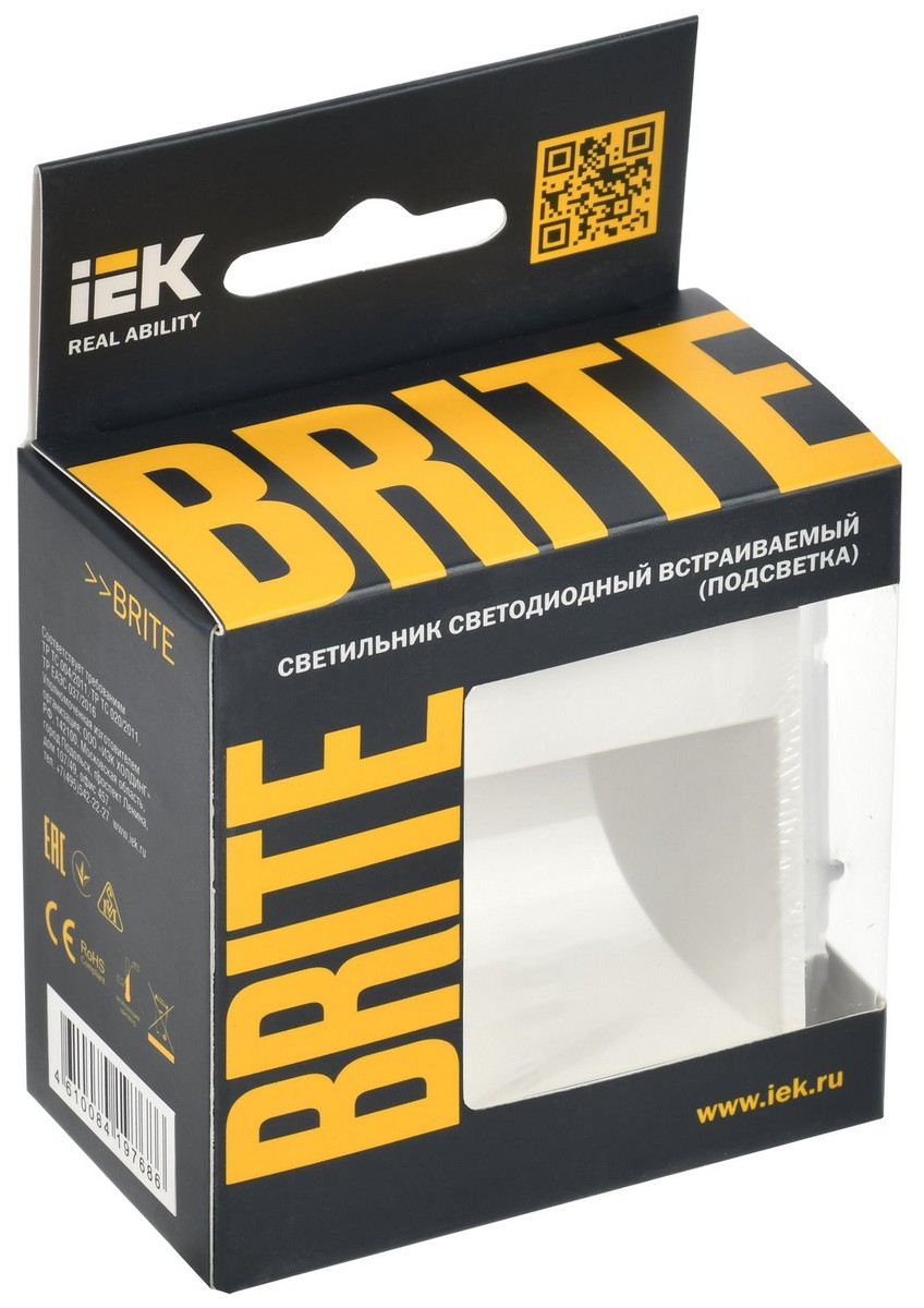 IEK Brite Белый Подсветка IEK BRITE LED встраиваемая ПЛ20-БрБ белый BR-FL20-K01