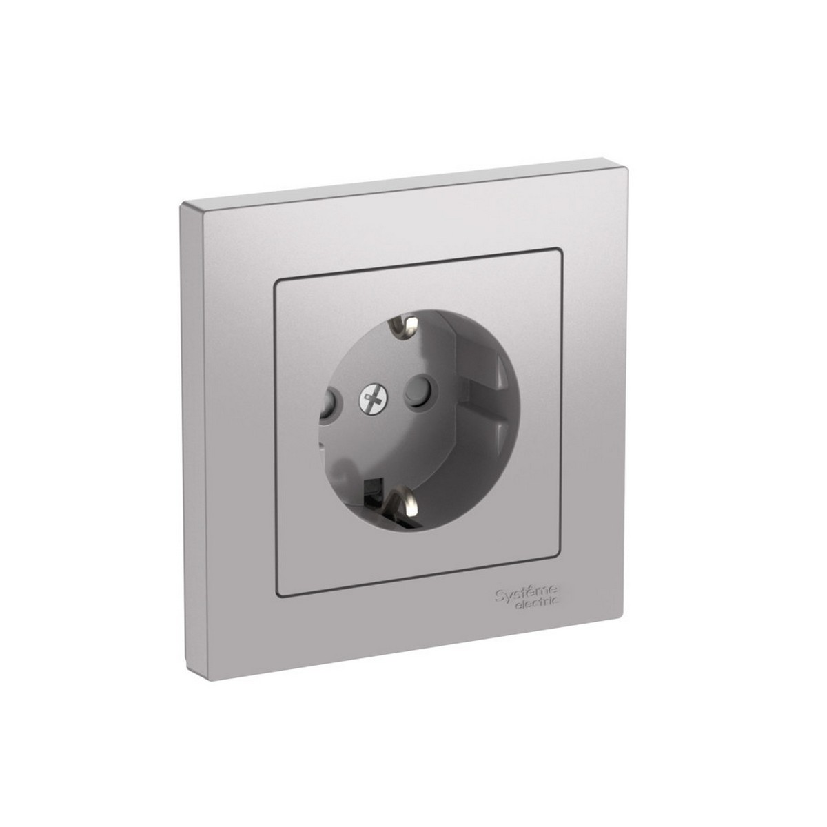 AtlasDesign Алюминий Розетка SE AtlasDesign Алюминий с заземлением со шторками в сборе быстрозажим. клем. ATN000344S