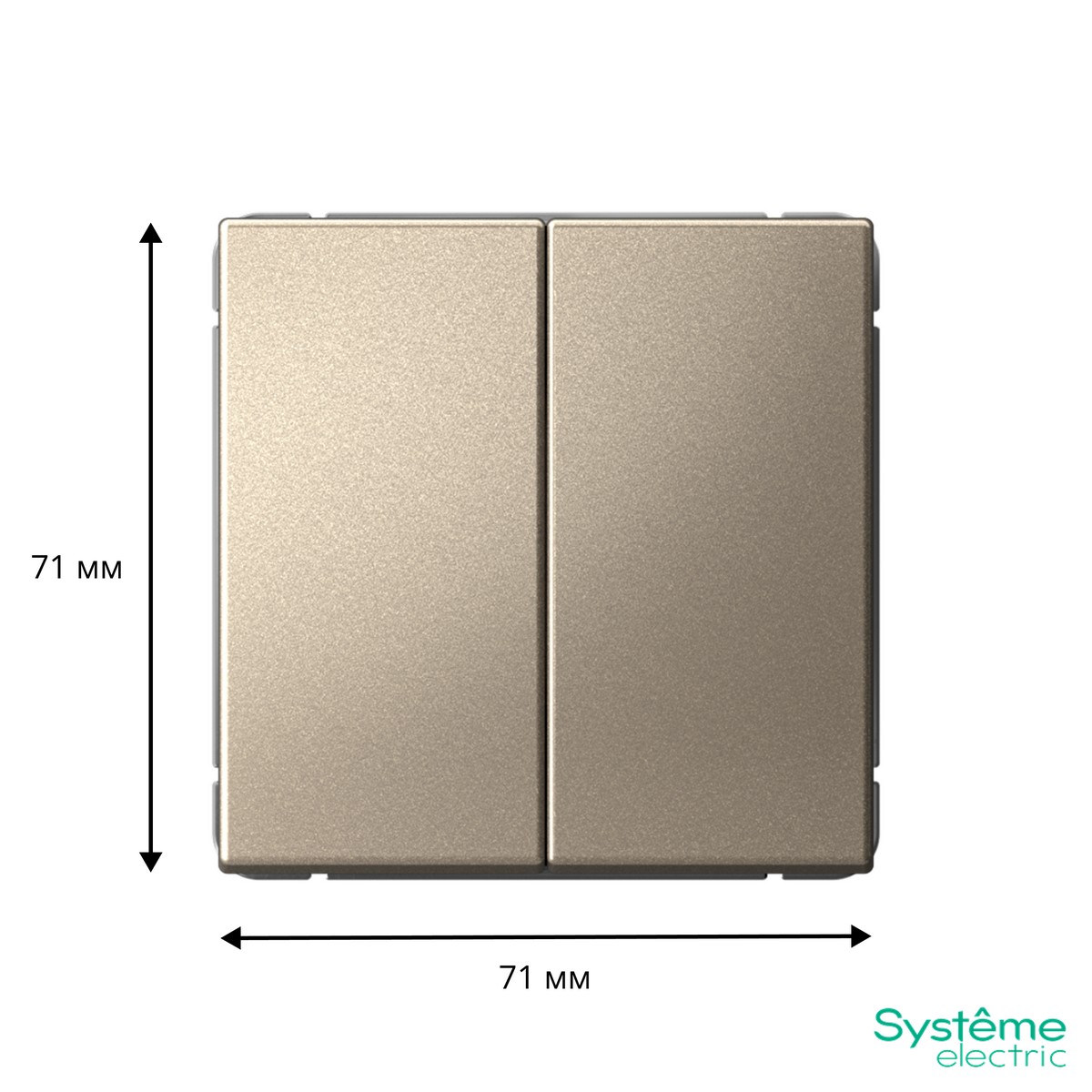 ArtGallery Шампань Переключатель Systeme Electric ArtGallery Шампань 2-клавишный    GAL000565