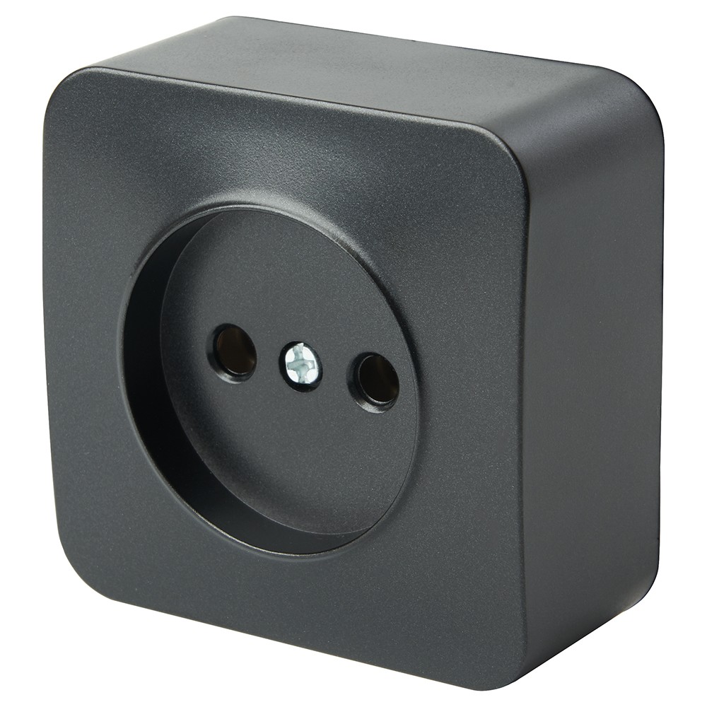 Накладные розетки и выключатели Stekker Розетка 1-местная б/з STEKKER София черный матовый MST10-11-05 49485