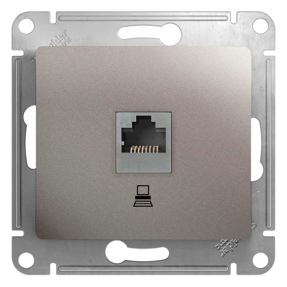 Glossa Платина Розетка компьютерная Systeme Electric Glossa Платина RJ45 кат.5E GSL001281K