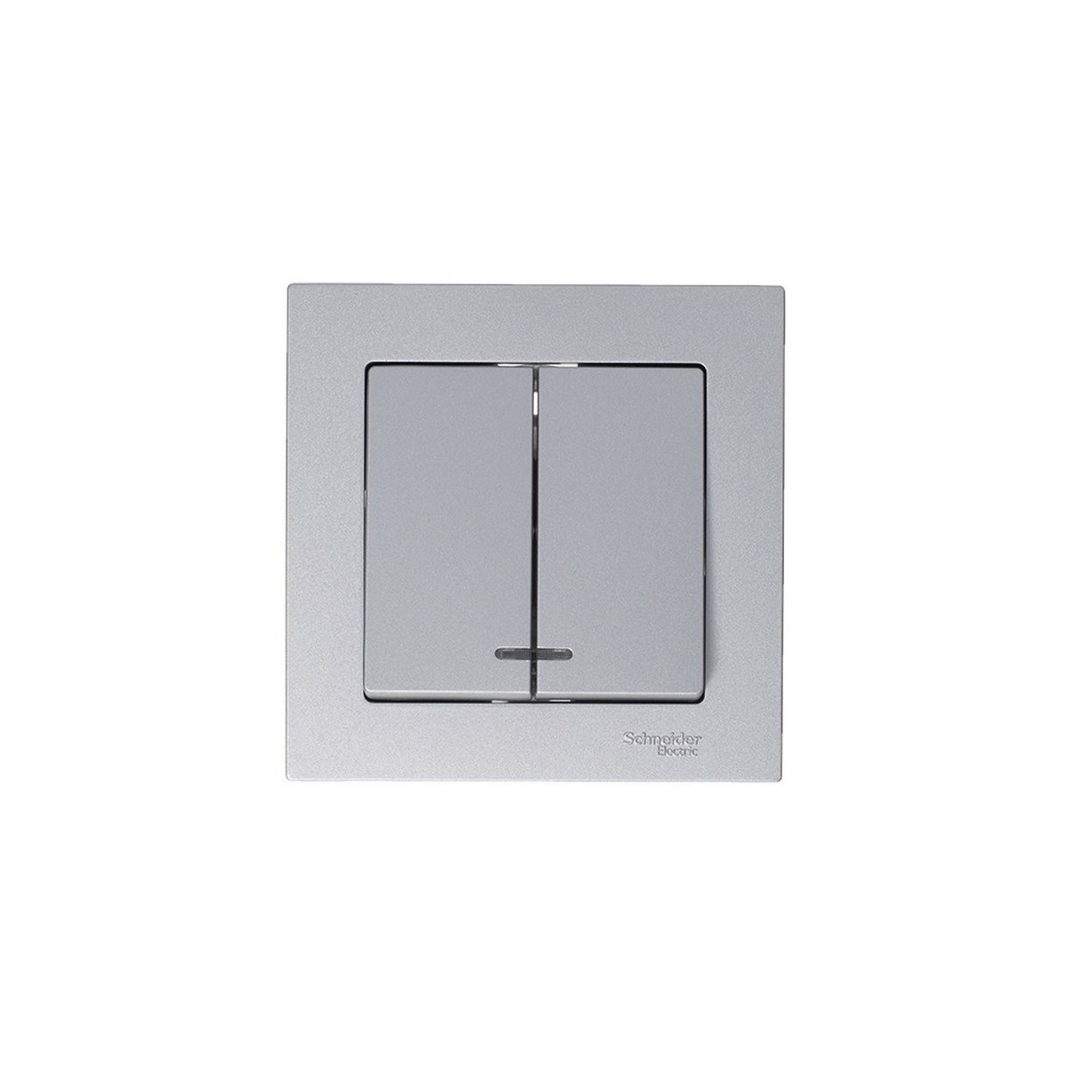 AtlasDesign Алюминий Выключатель 2-клавишный Systeme Electric AtlasDesign Алюминий с подсветкой, ATN000353
