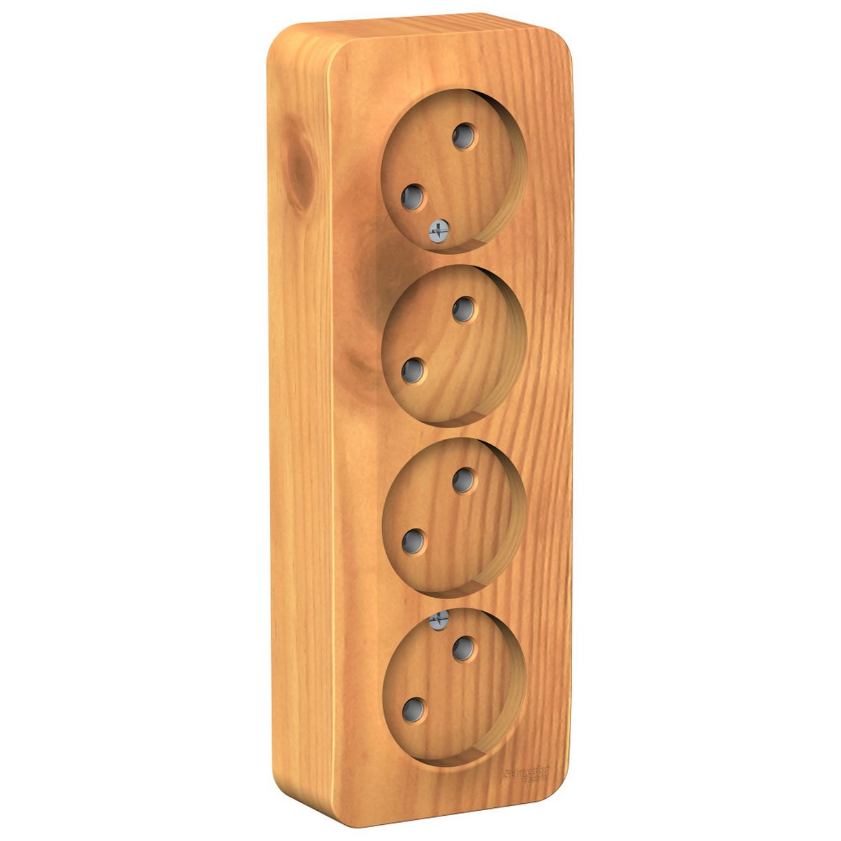 Blanca ясень розетки и выключатели Розетка SE Blanca 4-ая Ясень наружный б/з без шторок изолир. пластина BLNRA000415