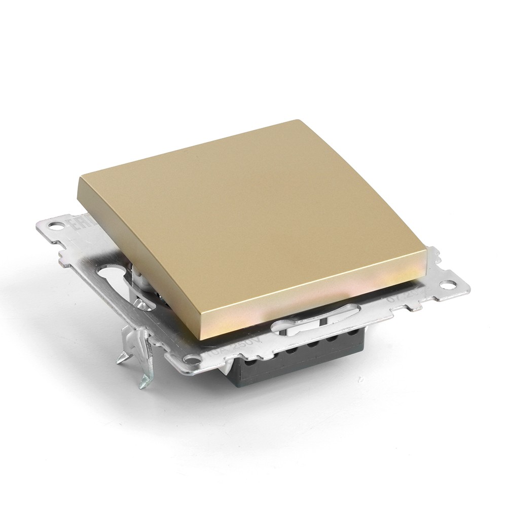 Катрин - Розетки и выключатели Stekker Выключатель 1-клавишный STEKKER GLS10-7103-08 250V 10А Катрин золото 49213