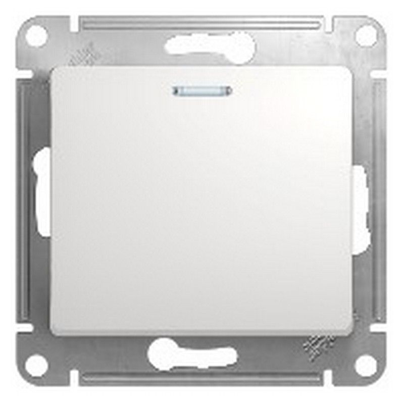 Glossa Белый Переключатель Systeme Electric Glossa Белый 1-клавишный с подсветкой, сх.6а GSL000163