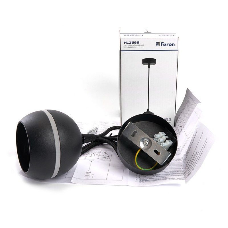 Подвесные светодиодные светильники Светильник подвесной Feron HL3568 GX53 15W черный 48090 
