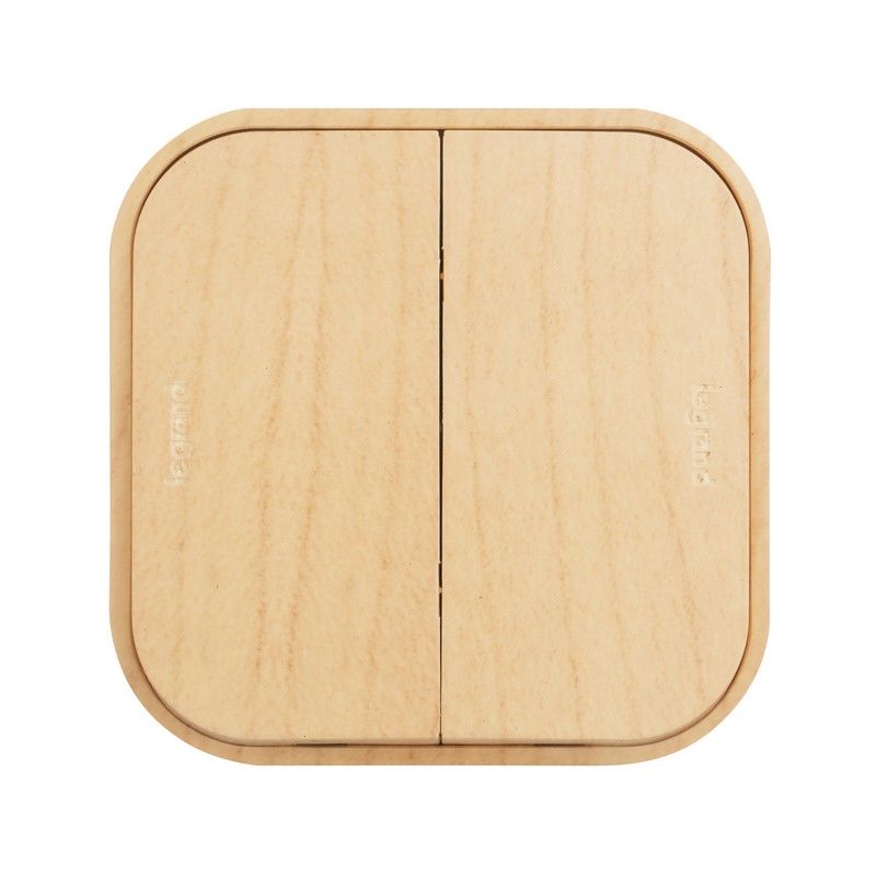 Накладные Розетки и выключатели Legrand Quteo Дерево Выключатель Legrand Quteo 10A 2-клавишный дерево  782262