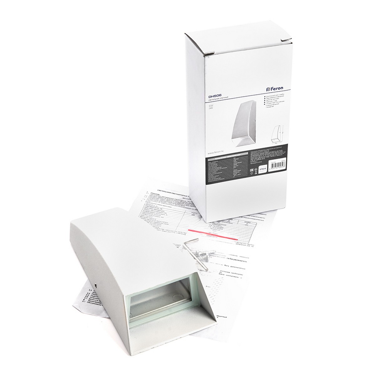 Уличные настенные светильники Светильник уличный светодиодный Feron DH506 6W 170Lm 3000K белый 48365 