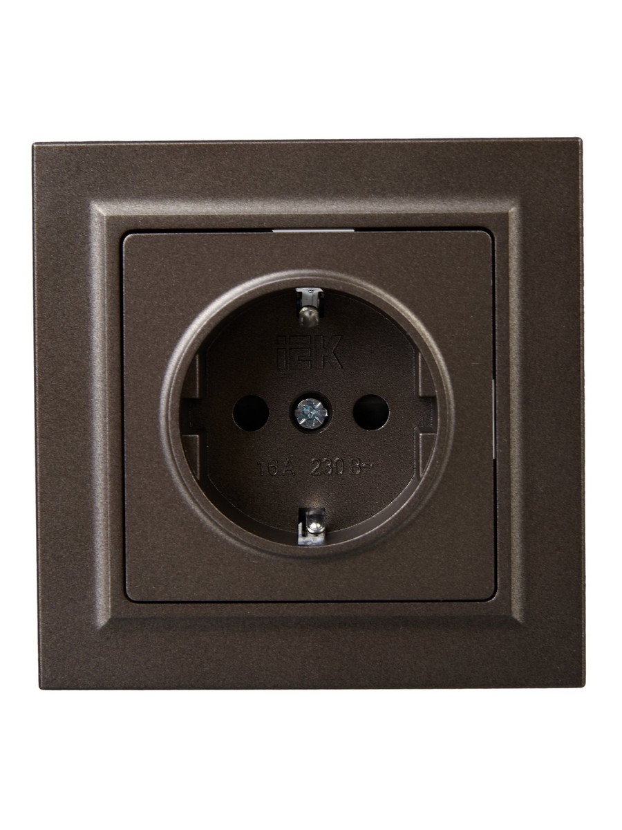 IEK Brite Бронза Розетка IEK BRITE Темн.бронза с з/к/ш 16А в сборе. РСР14-1-0-БрТБ BR-R14-16-K45-F