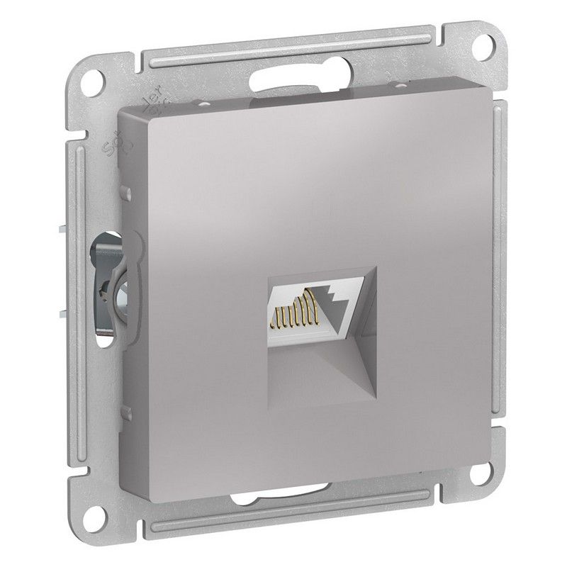AtlasDesign Алюминий Розетка компьютерная Systeme Electric AtlasDesign Алюминий RJ45 кат. 6A механизм ATN000386