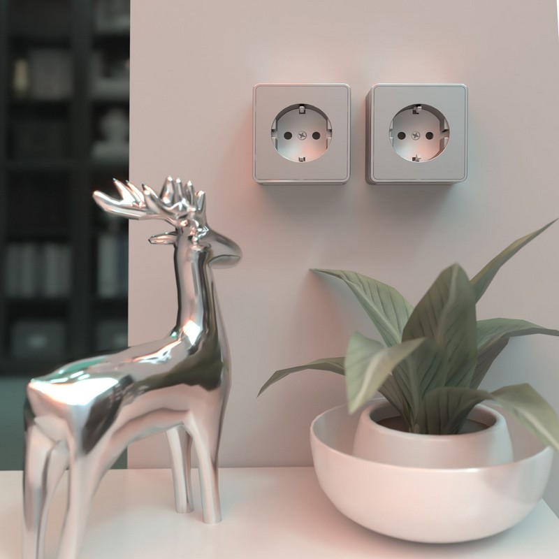 Werkel Gallant серебряный Розетка Werkel с заземлением и шторками Gallant (серебряный) W5071106