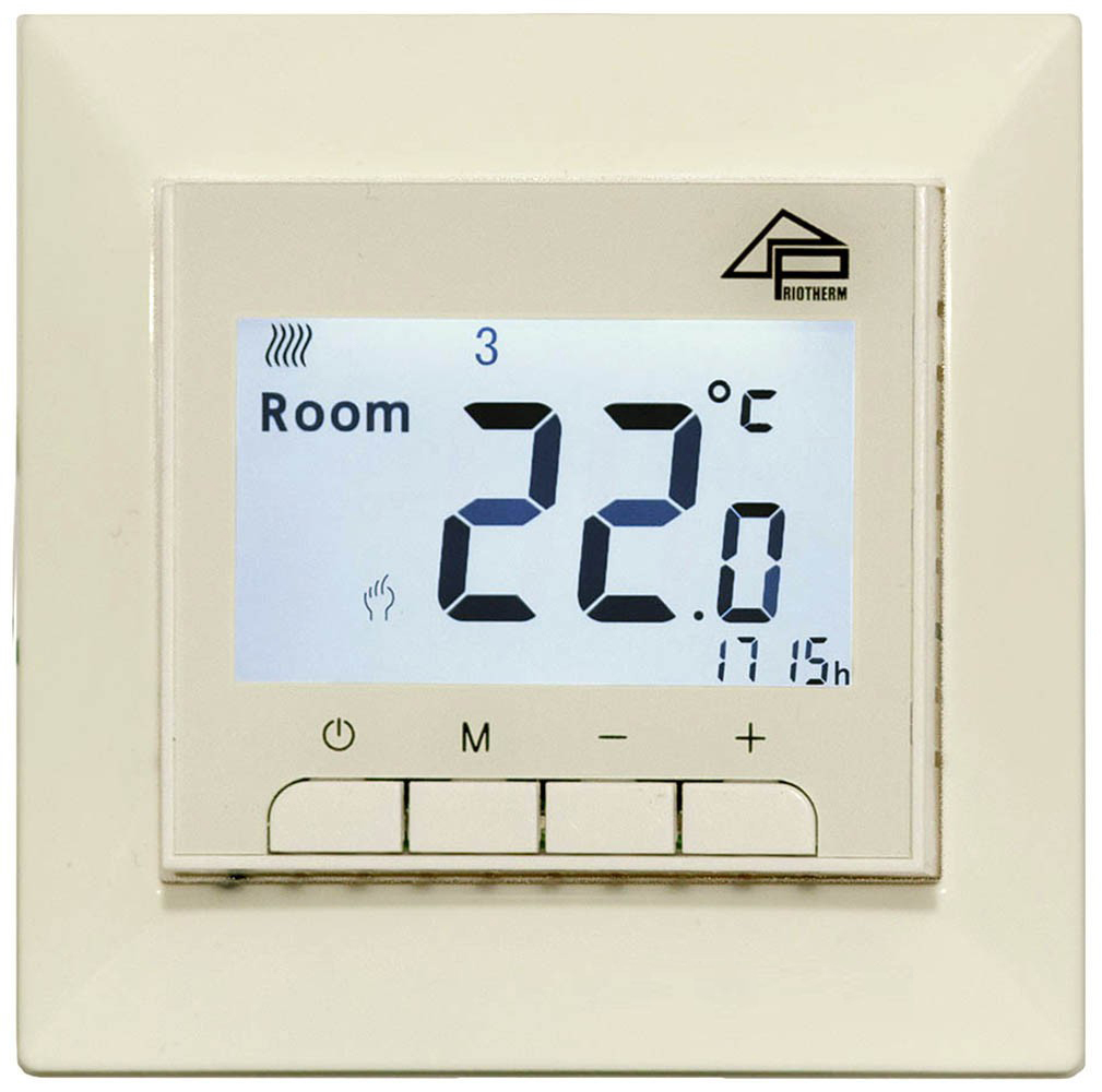 Терморегуляторы для теплого пола Терморегулятор Grand Meyer GM-119 электронный программируемый 3600W крем