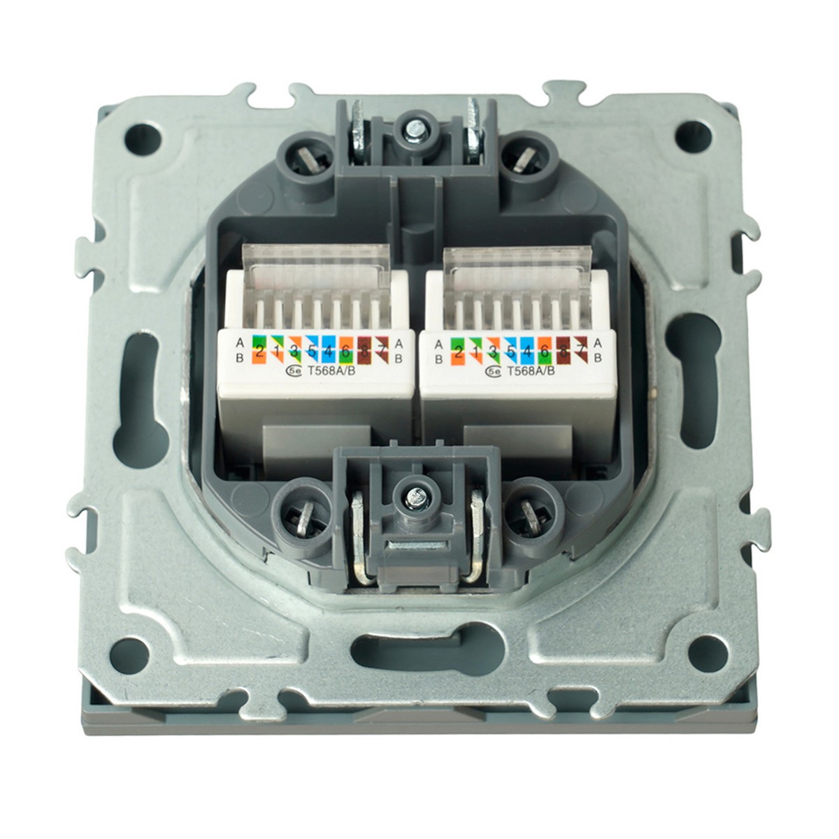 Эмили - Розетки и выключатели Stekker Розетка компьютерная 2-ая RJ-45 STEKKER Эмили RST00-5111-10 платиново-серый soft touch 49952