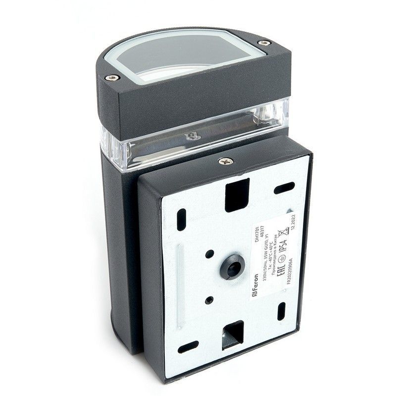 Уличные настенные светильники Светильник садово-парковый Feron DH1701 на стену вверх  GU10 230V черный 48317 