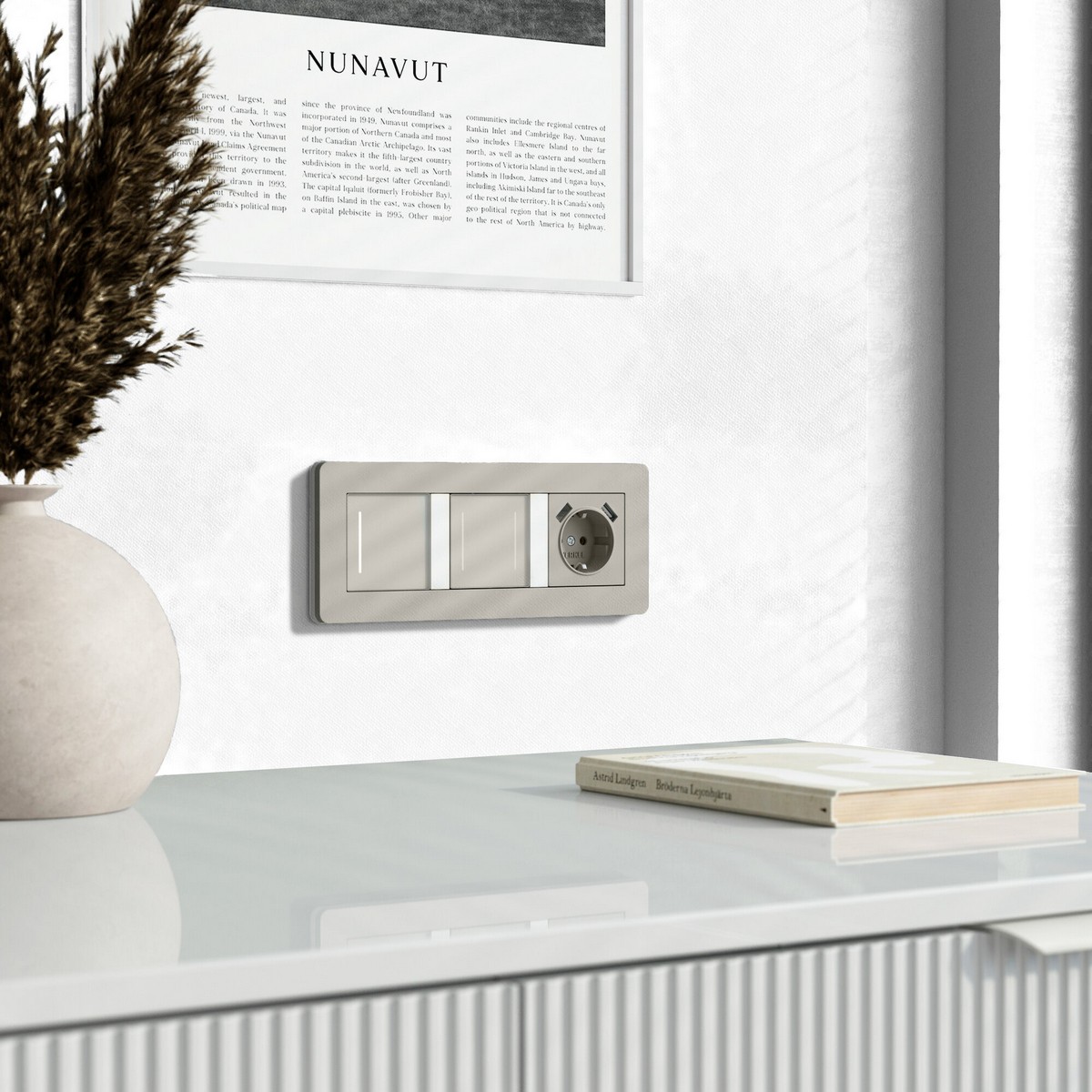 Werkel дымчатый Сенсорный Выключатель Werkel двухклавишный с подсветкой (дымчатый) W4522014