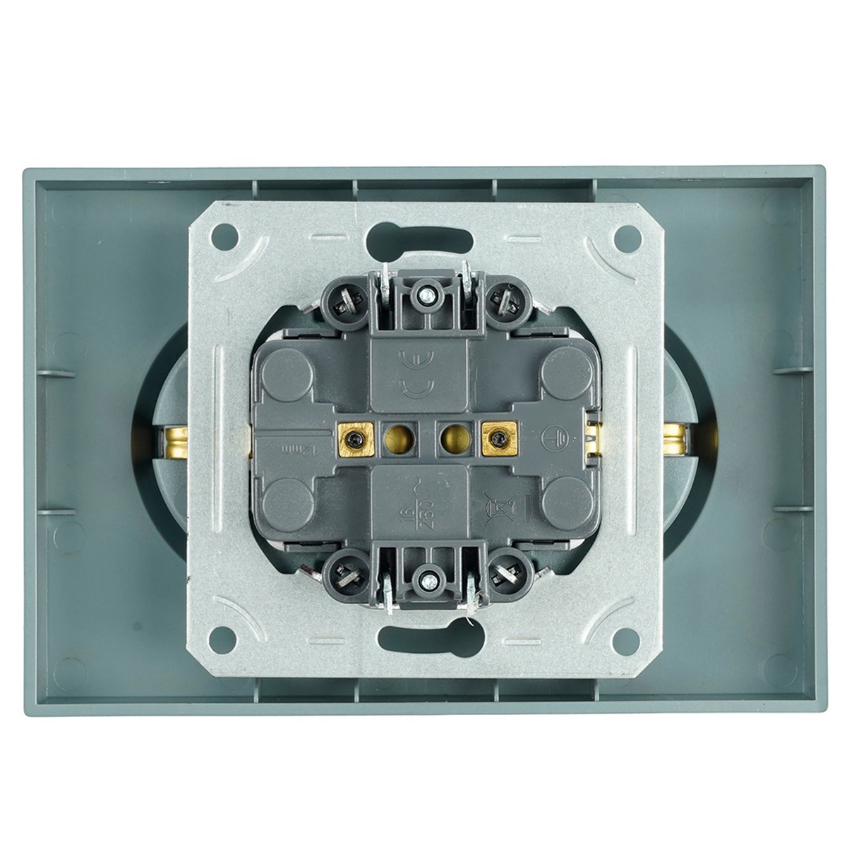 Эмили - Розетки и выключатели Stekker Розетка 2-местная с защитной шторкой STEKKER с/з  Эмили RST16-5114-09 антрацит soft touch 49934