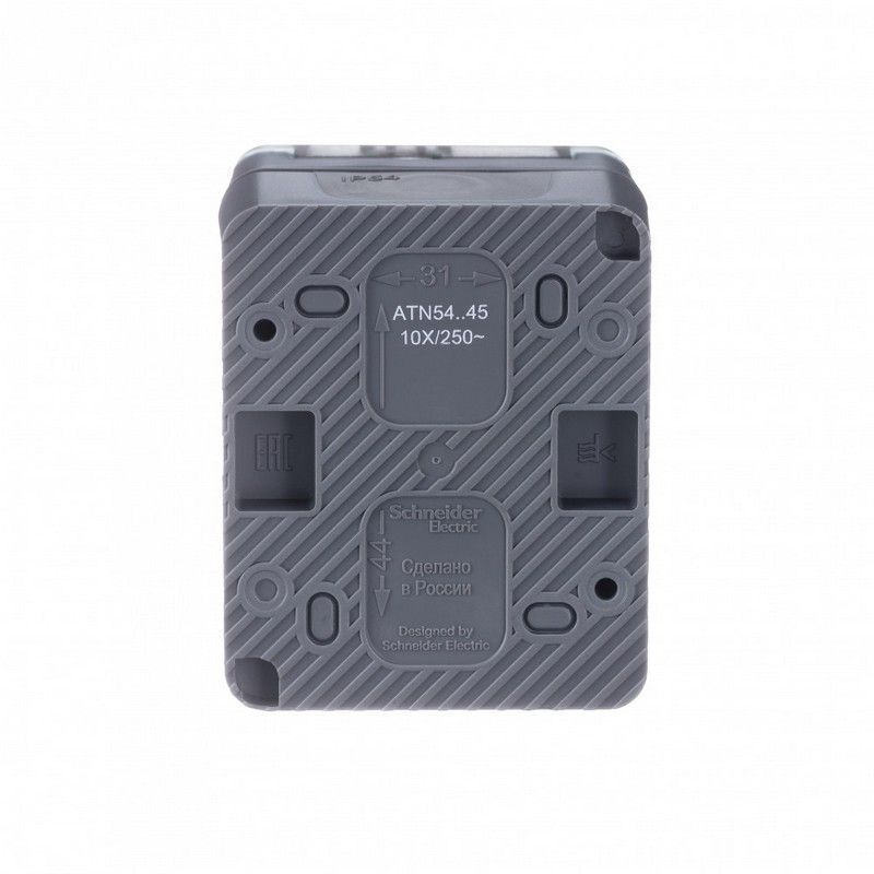 AtlasDesign Карбон Розетка Systeme Electric AtlasDesign Profi54 наружная Антрацит с/з со шторками 16А ATN544045