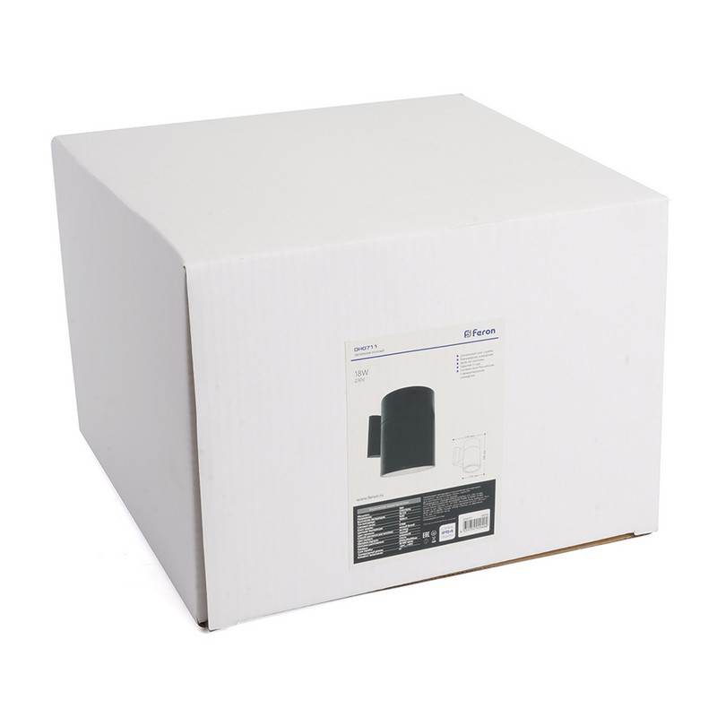 Уличные настенные светильники Светильник уличный светодиодный Feron DH0711 18W 1500Lm 2700K черный 48357 