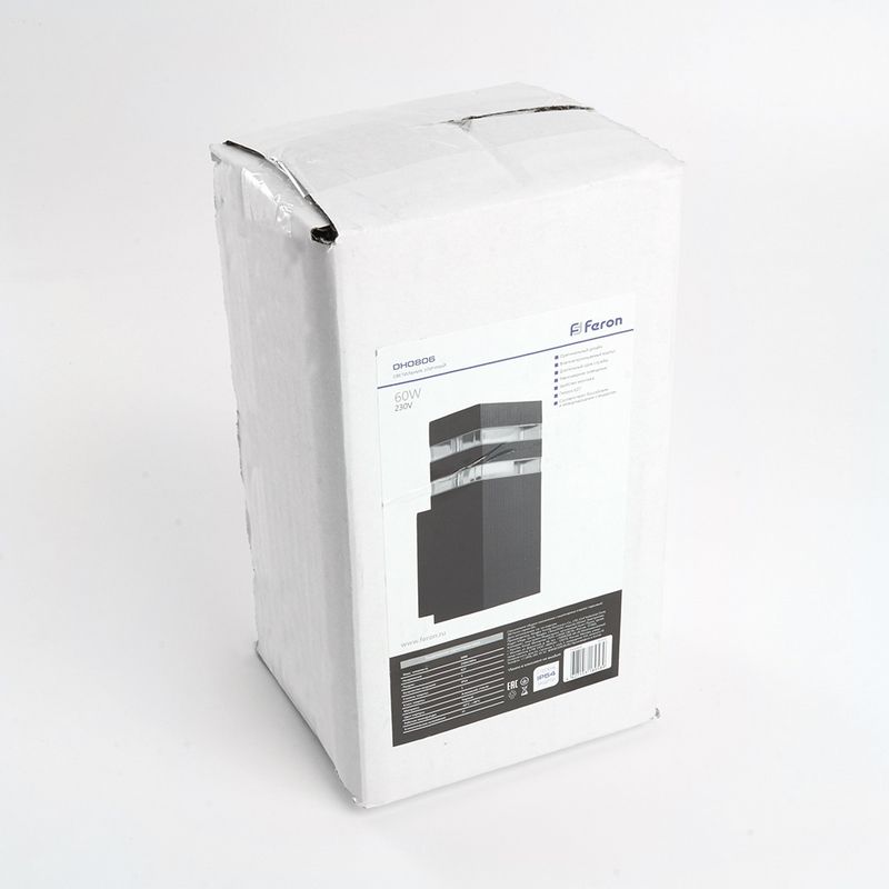 Уличные настенные светильники Светильник садово-парковый Feron DH0806 на стену вверх  E27 230V черный 41153 