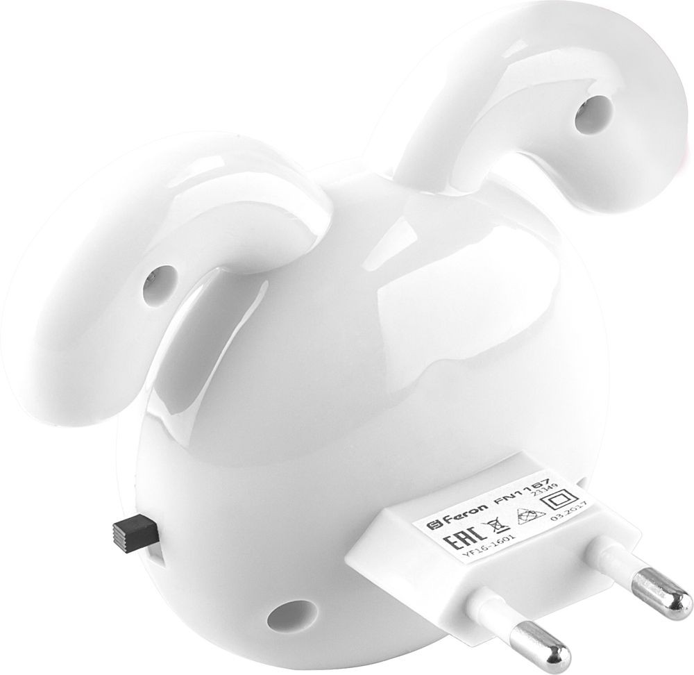 Ночник Feron FN1167 4LED 0.5W 220V зайчик белый