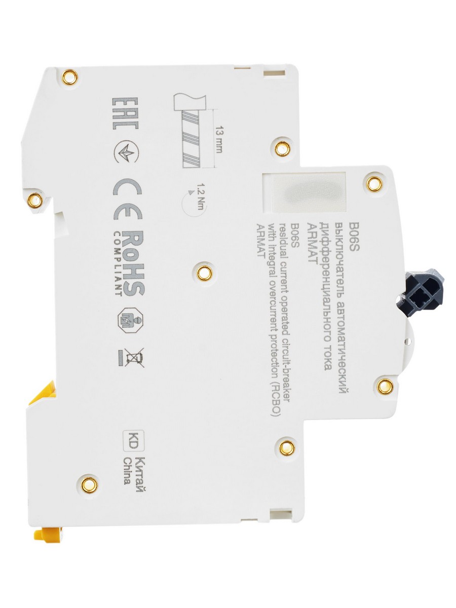 IEK АВДТ Дифф. Автомат IEK ARMAT B06S 1P+NP C6 30мА тип A (18мм) AR-B06S-1N-C06A030 
