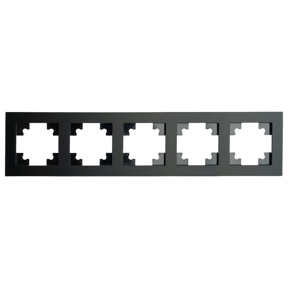 Катрин - Розетки и выключатели Stekker Рамка STEKKER 5-местная Катрин стекло черный матовый GFR00-7005-05М 49604