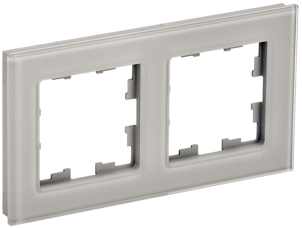 IEK Brite Рамки Рамка IEK BRITE 2-местная РУ-2-2-БрД стекло дымчатый BR-M22-G-K30