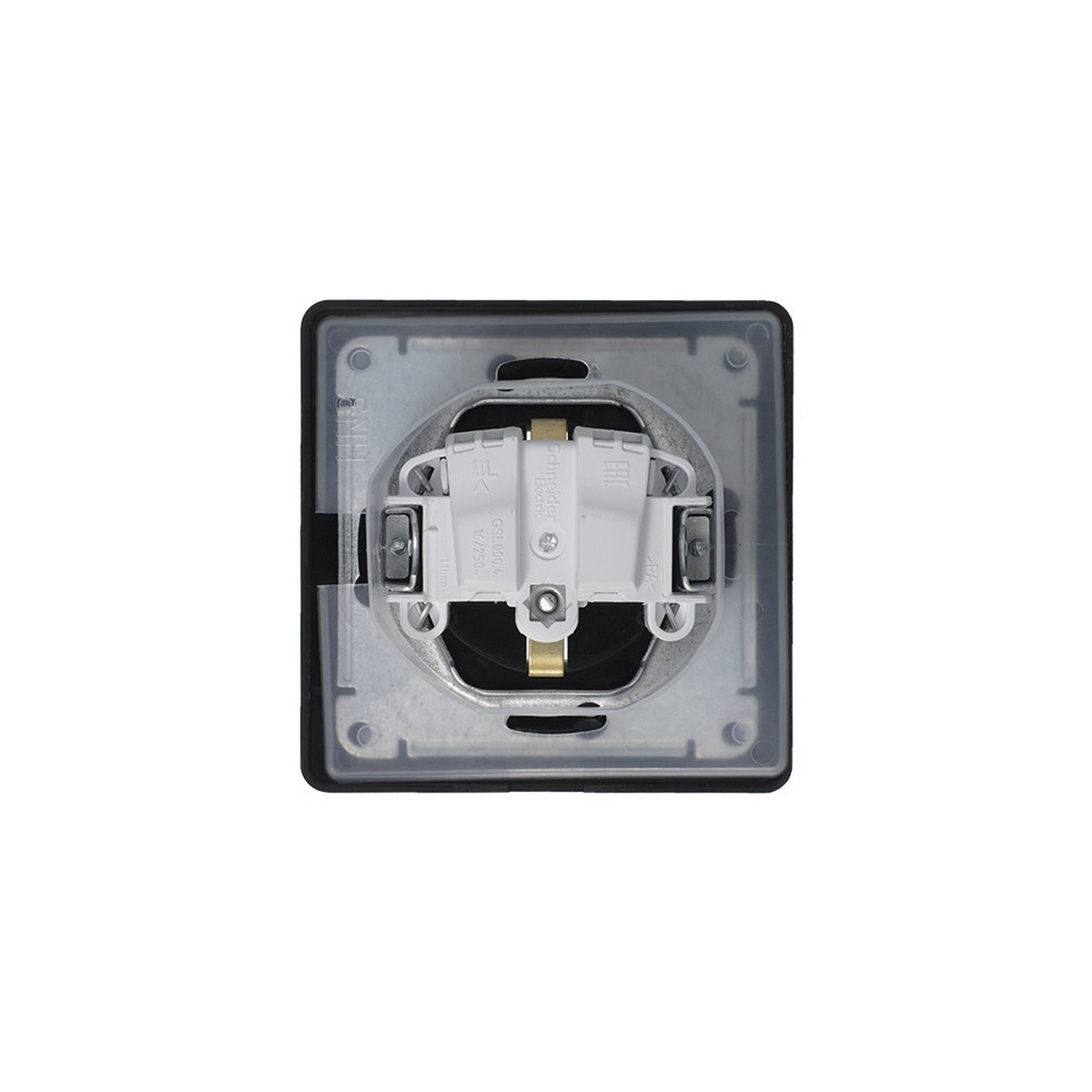 Glossa Антрацит Розетка Systeme Electric Glossa Антрацит с/з со шторками с крышкой, 16А, I GSL000748