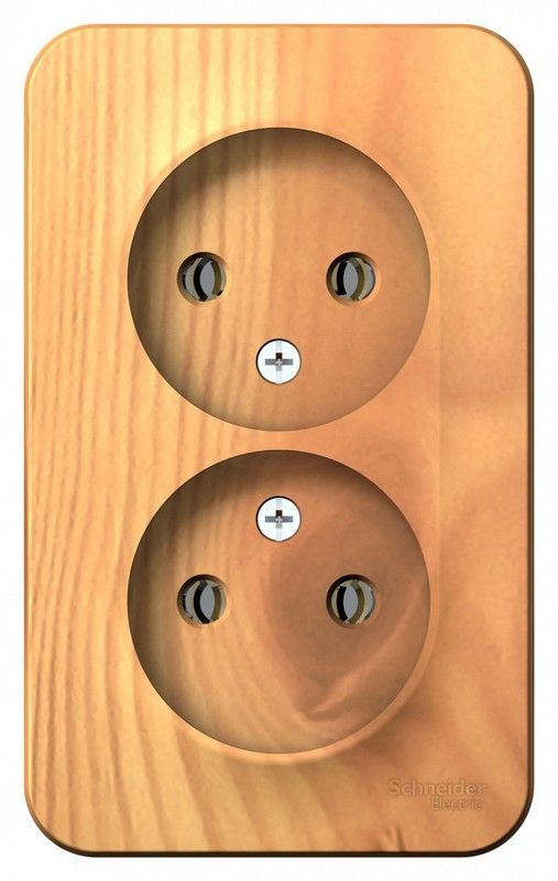 Blanca ясень розетки и выключатели Розетка SE Blanca 2-ая Ясень наружный б/з без шторок изолир. пластина BLNRA000215