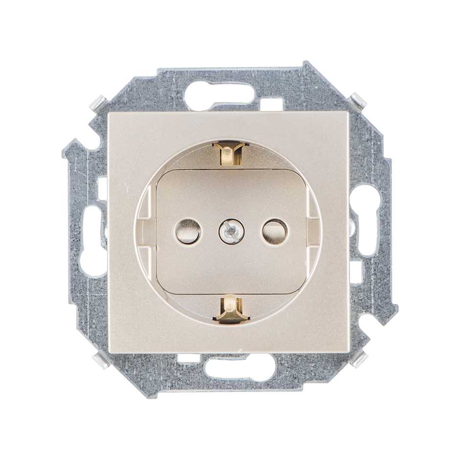 Розетки и выключатели Simon 15 Шампань Розетка с/з Simon 15 Шампань 16А 1591432-034